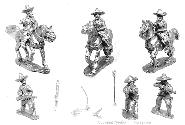 Mexican Rurales on foot mounted and dismounted