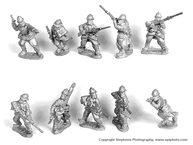 French Gas Mask Infantry with Command