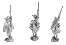 Infantry in TricornStanding, collarless, belly box, ribbon shoulder