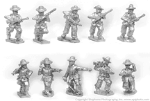 Spanish Infantry Adv. with straw hats with Command